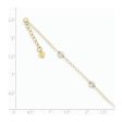 14k Two-Tone Gold Adjustable Oval Chain and Wavy Circle Anklet, 9 Inch Supply