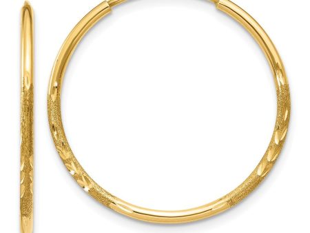 1.25mm, 14k Gold, Diamond-cut Endless Hoops, 22mm (7 8 Inch) Sale