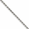 2.25mm Rhodium Plated Sterling Silver Diamond Cut Rope Necklace For Discount