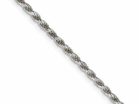 2.25mm Rhodium Plated Sterling Silver Diamond Cut Rope Necklace For Discount