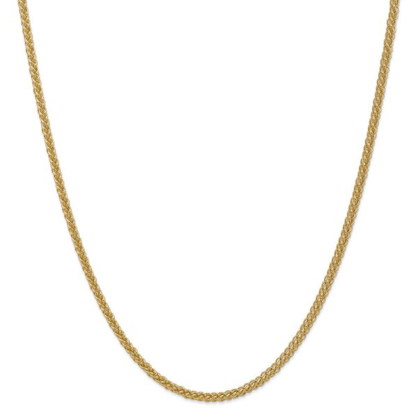 2.6mm, 14k Yellow Gold, Hollow Wheat Chain Necklace For Discount