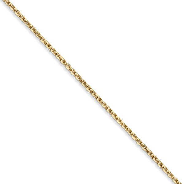 1.45mm, 14k Yellow Gold, Diamond Cut Solid Cable Chain Necklace Online Hot Sale