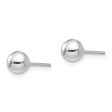 14k White Gold 5mm Polished Ball Silicone Push Back Stud Earrings Online Hot Sale