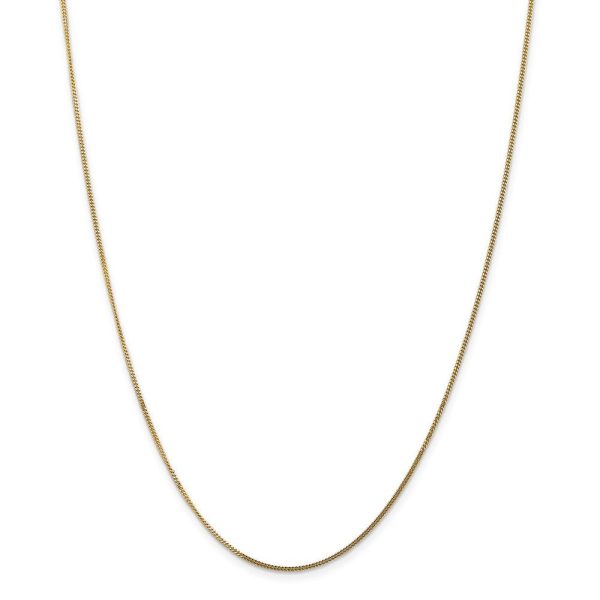 1.3mm, 14k Yellow Gold, Solid Curb Chain Necklace Online