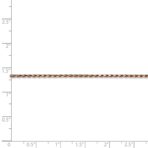 1.8mm, 14k Rose Gold, Diamond Cut Solid Rope Chain Anklet or Bracelet For Sale