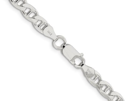 5.7mm Sterling Silver Solid Flat Cuban Anchor Chain Necklace Online Sale