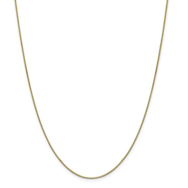 0.9mm, 10k Yellow Gold, Box Chain Necklace Fashion