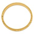 14.5mm 14k Yellow Gold Florentine Engraved Hinged Bangle Bracelet, 7in on Sale