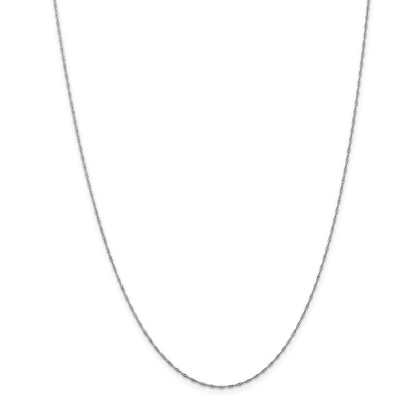 1mm, 14k White Gold Diamond Cut Singapore Chain Necklace For Discount