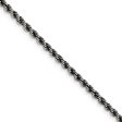 2.5mm Sterling Silver & Black Plated Solid Rope Chain Necklace Cheap