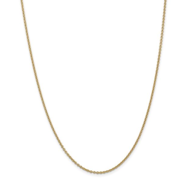 1.8mm, 14k Yellow Gold, Solid Cable Chain Necklace Online now