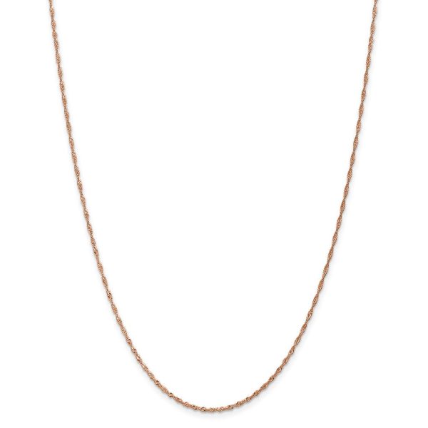 1mm 14K Rose Gold Solid Singapore Chain Necklace Cheap