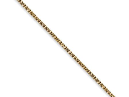 1.3mm, 14k Yellow Gold, Solid Curb Chain Necklace Online