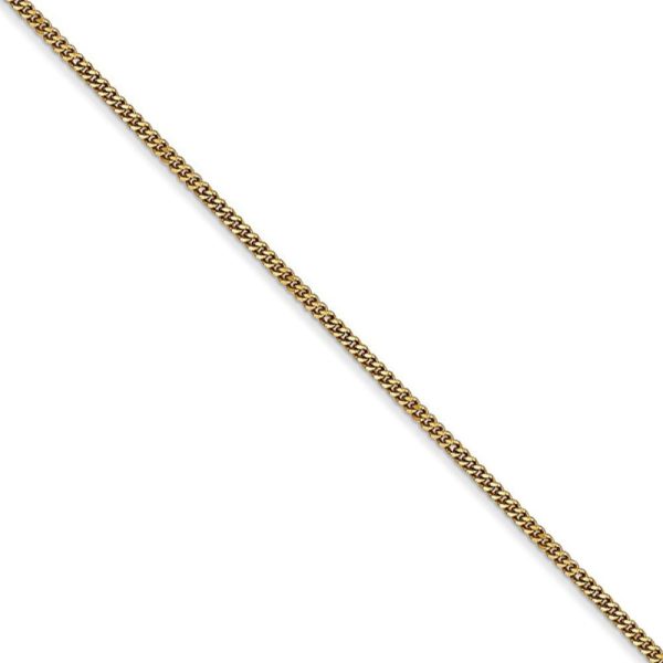 1.3mm, 14k Yellow Gold, Solid Curb Chain Necklace Online