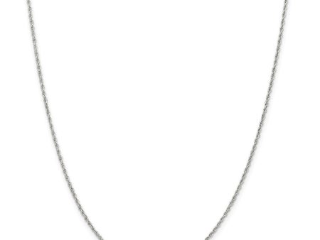 1.6mm Rhodium Plated Sterling Silver Solid Loose Rope Chain Necklace Online Sale