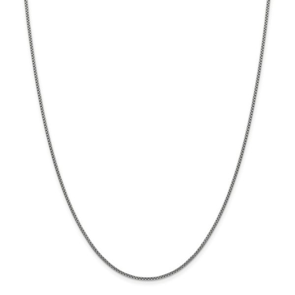 1.5mm 14k White Gold Hollow Round Box Chain Necklace Online Sale