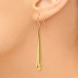 14k Yellow Gold Long Polished Teardrop Dangle Earrings, 52mm (2 Inch) Sale