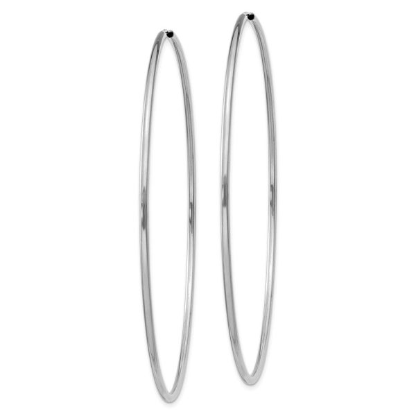 1.5mm, 14k White Gold Endless Hoop Earrings, 64mm (2 1 2 Inch) For Cheap