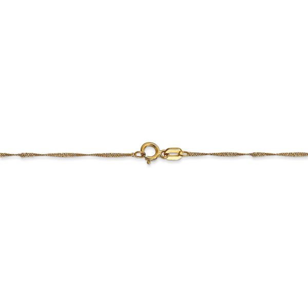 1mm, 14k Yellow Gold Diamond Cut Singapore Chain Necklace Hot on Sale