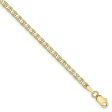 10k Yellow Gold 2.4mm Flat Anchor Chain Anklet Hot on Sale