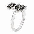 2.25mm Sterling Silver Stackable Marcasite Dog Ring Online now