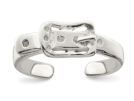 Antiqued Buckle Toe Ring in Sterling Silver Online now