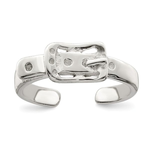 Antiqued Buckle Toe Ring in Sterling Silver Online now