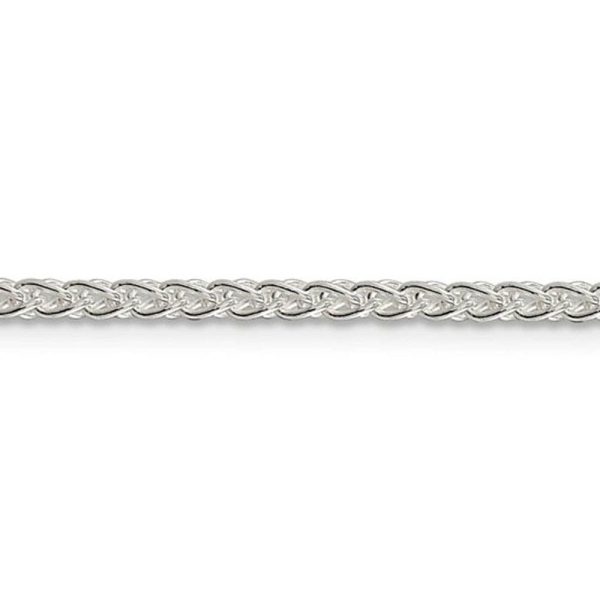 2.5mm Sterling Silver, Round Solid Spiga Chain Necklace Sale