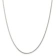 1.75mm Rhodium Plated Sterling Silver Solid Round Spiga Chain Necklace on Sale