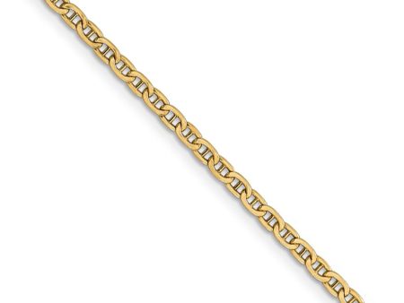 2.4mm 14k Yellow Gold Hollow Anchor Chain Necklace Online now