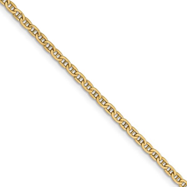 2.4mm 14k Yellow Gold Hollow Anchor Chain Necklace Online now