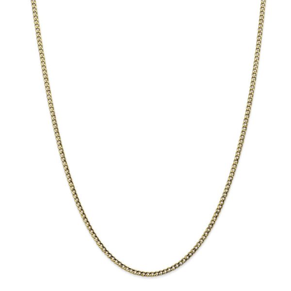 2.5mm, 10k Yellow Gold Hollow Curb Chain Necklace Online Hot Sale