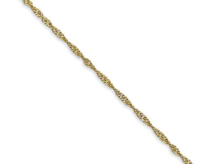 1.4mm 10k Yellow Gold Solid Singapore Chain Necklace Online Hot Sale