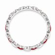 2.5mm Sterling Silver Stackable Red & White Enamel Heart Band Supply