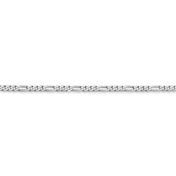 14k White Gold 2.25mm Flat Figaro Chain Anklet Discount