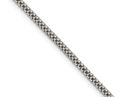 2.4mm, Sterling Silver Fancy Box Chain Necklace Cheap