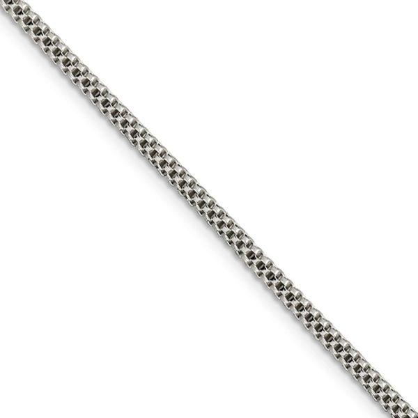 2.4mm, Sterling Silver Fancy Box Chain Necklace Cheap