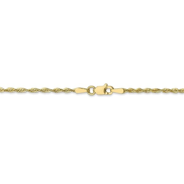 1.8mm 10k Yellow Gold Diamond Cut Hollow Rope Chain Necklace Hot on Sale