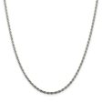 2.25mm Rhodium Plated Sterling Silver Diamond Cut Rope Necklace For Discount