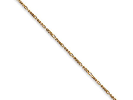 1.25mm, 14k Yellow Gold, Flat Figaro Chain Necklace Hot on Sale