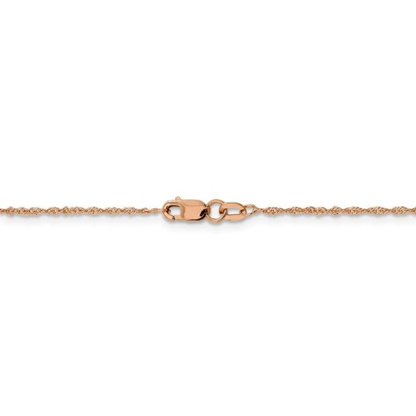 1mm 14K Rose Gold Solid Singapore Chain Necklace Cheap