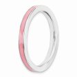 2.25mm Sterling Silver Stackable Pink Enameled Band Online Hot Sale