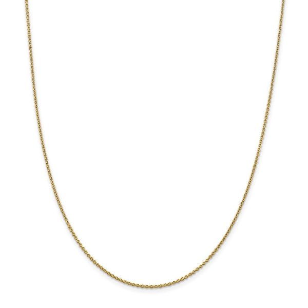 1.4mm 14k Yellow Gold Solid Classic Cable Chain Necklace on Sale