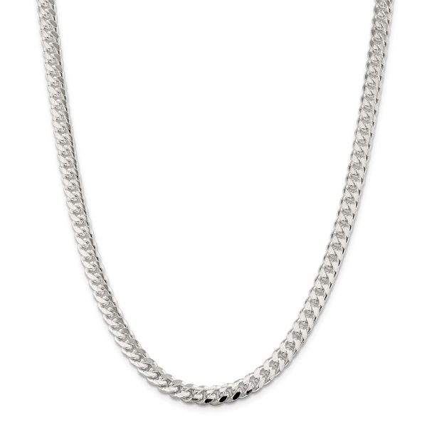 Men s 7mm, Sterling Silver Solid D C Domed Curb Chain Necklace Discount