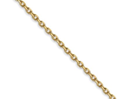 1.8mm, 14k Yellow Gold Diamond Cut Solid Cable Chain Necklace Cheap