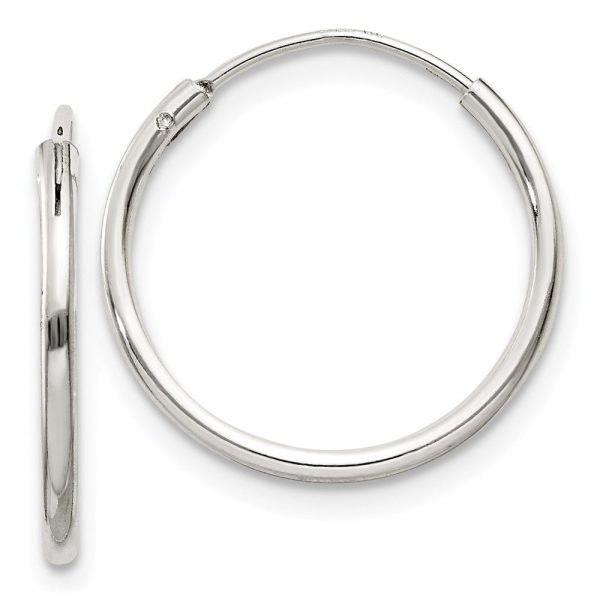 1.3mm, Sterling Silver, Endless Hoop Earrings - 16mm (5 8 Inch) Cheap