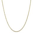 1.8mm 10k Yellow Gold Diamond Cut Hollow Rope Chain Necklace Hot on Sale