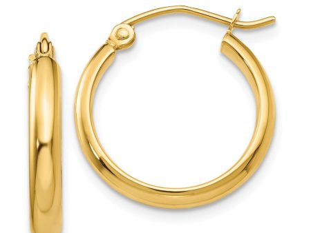 2.75mm x 18mm Polished 14k Yellow Gold Domed Round Hoop Earrings Hot on Sale