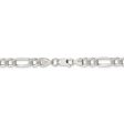 Men s 7mm, Sterling Silver, Pave Flat Figaro Chain Necklace Supply