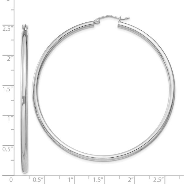 2.5mm Sterling Silver, X-Large Round Hoop Earrings, 60mm (2 3 8 In) Online